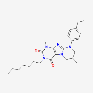 9-(4-ethylphenyl)-3-heptyl-1,7-dimethyl-7,8-dihydro-6H-purino[7,8-a]pyrimidine-2,4-dione
