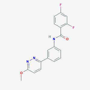 molecular formula C18H13F2N3O2 B2711344 2,4-二氟-N-(3-(6-甲氧基吡啶并-3-基)苯基)苯甲酰胺 CAS No. 922589-75-1