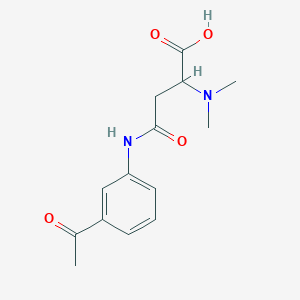 molecular formula C14H18N2O4 B2711345 4-(3-Acetylanilino)-2-(dimethylamino)-4-oxobutanoic acid CAS No. 1026765-83-2