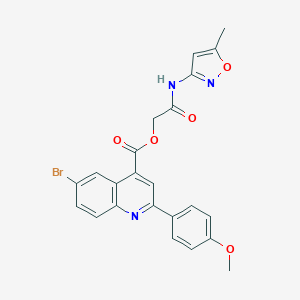 molecular formula C23H18BrN3O5 B271135 2-[(5-Methyl-3-isoxazolyl)amino]-2-oxoethyl 6-bromo-2-(4-methoxyphenyl)-4-quinolinecarboxylate 