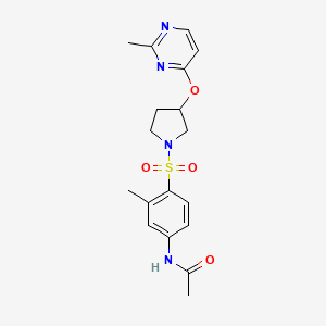 molecular formula C18H22N4O4S B2711353 N-[3-methyl-4-({3-[(2-methylpyrimidin-4-yl)oxy]pyrrolidin-1-yl}sulfonyl)phenyl]acetamide CAS No. 2034573-85-6