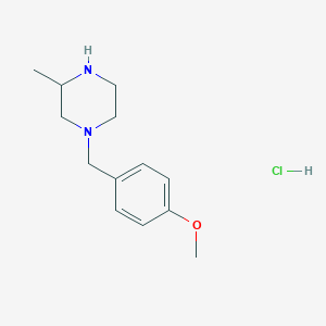 molecular formula C13H21ClN2O B2711354 1-(4-甲氧基苄基)-3-甲基哌嗪盐酸盐 CAS No. 1353946-24-3