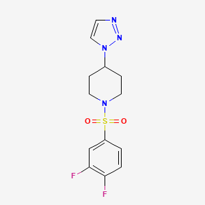 molecular formula C13H14F2N4O2S B2711356 1-(3,4-difluorobenzenesulfonyl)-4-(1H-1,2,3-triazol-1-yl)piperidine CAS No. 1798519-75-1