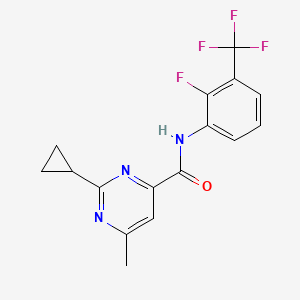 2-Cyclopropyl-N-[2-fluoro-3-(trifluoromethyl)phenyl]-6-methylpyrimidine-4-carboxamide