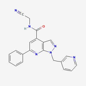 molecular formula C21H16N6O B2711365 N-(Cyanomethyl)-6-phenyl-1-(pyridin-3-ylmethyl)pyrazolo[3,4-b]pyridine-4-carboxamide CAS No. 2418644-81-0