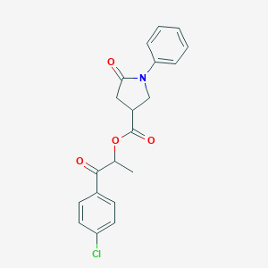 1-(4-Chlorophenyl)-1-oxopropan-2-yl 5-oxo-1-phenylpyrrolidine-3-carboxylate