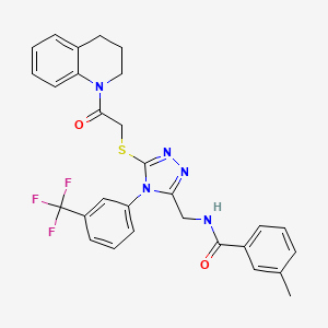 N-((5-((2-(3,4-dihydroquinolin-1(2H)-yl)-2-oxoethyl)thio)-4-(3-(trifluoromethyl)phenyl)-4H-1,2,4-triazol-3-yl)methyl)-3-methylbenzamide