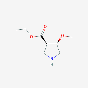 molecular formula C8H15NO3 B2711374 乙基反式-4-甲氧基吡咯烷-3-羧酸酯 CAS No. 2102408-85-3