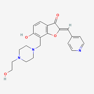 molecular formula C21H23N3O4 B2711383 (Z)-6-hydroxy-7-((4-(2-hydroxyethyl)piperazin-1-yl)methyl)-2-(pyridin-4-ylmethylene)benzofuran-3(2H)-one CAS No. 899384-66-8