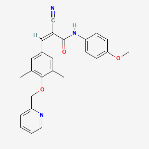 (Z)-2-Cyano-3-[3,5-dimethyl-4-(pyridin-2-ylmethoxy)phenyl]-N-(4-methoxyphenyl)prop-2-enamide