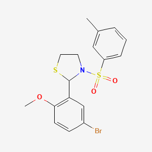 2-(5-Bromo-2-methoxyphenyl)-3-(m-tolylsulfonyl)thiazolidine