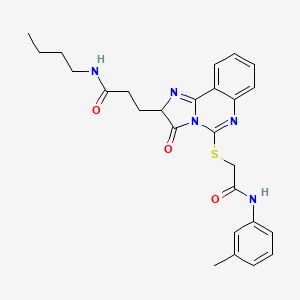 N-butyl-3-[5-({[(3-methylphenyl)carbamoyl]methyl}sulfanyl)-3-oxo-2H,3H-imidazo[1,2-c]quinazolin-2-yl]propanamide