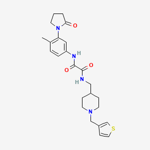 molecular formula C24H30N4O3S B2711397 N1-(4-methyl-3-(2-oxopyrrolidin-1-yl)phenyl)-N2-((1-(thiophen-3-ylmethyl)piperidin-4-yl)methyl)oxalamide CAS No. 1324548-39-1