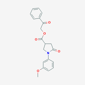 molecular formula C20H19NO5 B271141 2-Oxo-2-phenylethyl 1-(3-methoxyphenyl)-5-oxopyrrolidine-3-carboxylate 