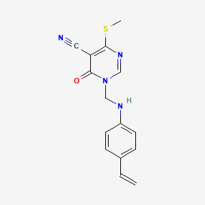 4-(Methylthio)-6-oxo-1-(((4-vinylphenyl)amino)methyl)-1,6-dihydropyrimidine-5-carbonitrile