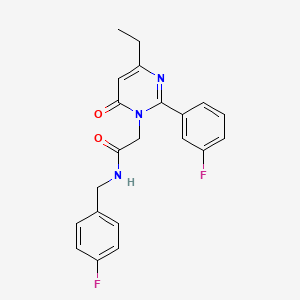molecular formula C21H19F2N3O2 B2711414 2-[4-ethyl-2-(3-fluorophenyl)-6-oxopyrimidin-1(6H)-yl]-N-(4-fluorobenzyl)acetamide CAS No. 1260928-05-9