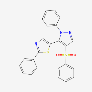4-methyl-2-phenyl-5-[1-phenyl-4-(phenylsulfonyl)-1H-pyrazol-5-yl]-1,3-thiazole