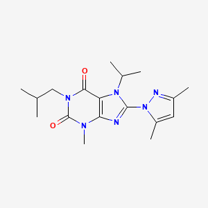 8-(3,5-dimethyl-1H-pyrazol-1-yl)-3-methyl-1-(2-methylpropyl)-7-(propan-2-yl)-2,3,6,7-tetrahydro-1H-purine-2,6-dione