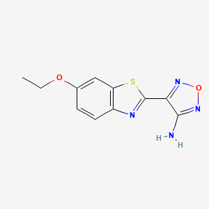 molecular formula C11H10N4O2S B2711419 4-(6-Ethoxy-1,3-benzothiazol-2-yl)-1,2,5-oxadiazol-3-amine CAS No. 1503280-77-0