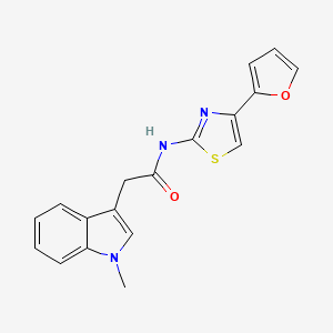 molecular formula C18H15N3O2S B2711426 N-(4-(furan-2-yl)thiazol-2-yl)-2-(1-methyl-1H-indol-3-yl)acetamide CAS No. 1171756-64-1