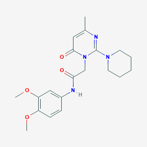 molecular formula C20H26N4O4 B2711430 N-(3,4-dimethoxyphenyl)-2-(4-methyl-6-oxo-2-piperidin-1-ylpyrimidin-1(6H)-yl)acetamide CAS No. 1358447-71-8
