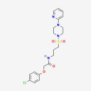 molecular formula C20H25ClN4O4S B2711431 2-(4-chlorophenoxy)-N-(3-((4-(pyridin-2-yl)piperazin-1-yl)sulfonyl)propyl)acetamide CAS No. 1021220-60-9