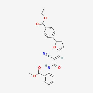 (E)-methyl 2-(2-cyano-3-(5-(4-(ethoxycarbonyl)phenyl)furan-2-yl)acrylamido)benzoate