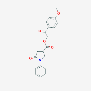molecular formula C21H21NO5 B271144 2-(4-Methoxyphenyl)-2-oxoethyl 1-(4-methylphenyl)-5-oxo-3-pyrrolidinecarboxylate 
