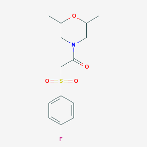 1-(2,6-Dimethylmorpholino)-2-[(4-fluorophenyl)sulfonyl]-1-ethanone