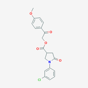 2-(4-Methoxyphenyl)-2-oxoethyl 1-(3-chlorophenyl)-5-oxo-3-pyrrolidinecarboxylate