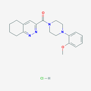 molecular formula C20H25ClN4O2 B2711450 [4-(2-Methoxyphenyl)piperazin-1-yl]-(5,6,7,8-tetrahydrocinnolin-3-yl)methanone;hydrochloride CAS No. 2415573-75-8