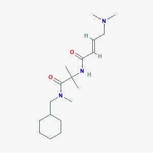 N-(Cyclohexylmethyl)-2-[[(E)-4-(dimethylamino)but-2-enoyl]amino]-N,2-dimethylpropanamide