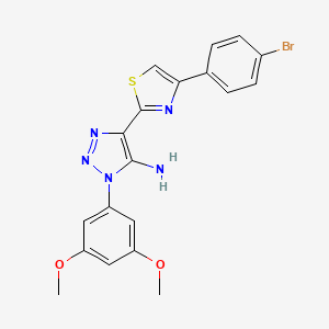 4-[4-(4-bromophenyl)-1,3-thiazol-2-yl]-1-(3,5-dimethoxyphenyl)-1H-1,2,3-triazol-5-amine