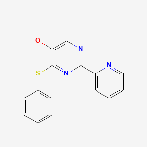 molecular formula C16H13N3OS B2711467 Methyl 4-(phenylsulfanyl)-2-(2-pyridinyl)-5-pyrimidinyl ether CAS No. 321433-02-7
