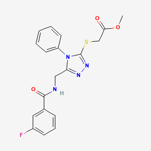 Methyl 2-[[5-[[(3-fluorobenzoyl)amino]methyl]-4-phenyl-1,2,4-triazol-3-yl]sulfanyl]acetate