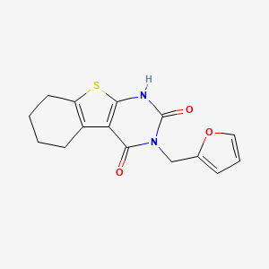 molecular formula C15H14N2O3S B2711472 3-(furan-2-ylmethyl)-5,6,7,8-tetrahydro-1H-[1]benzothiolo[2,3-d]pyrimidine-2,4-dione CAS No. 824955-76-2