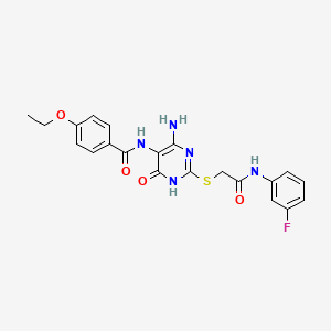 N-(4-amino-2-((2-((3-fluorophenyl)amino)-2-oxoethyl)thio)-6-oxo-1,6-dihydropyrimidin-5-yl)-4-ethoxybenzamide