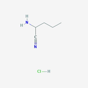 molecular formula C5H11ClN2 B2711478 2-Aminopentanenitrile hydrochloride CAS No. 111013-52-6