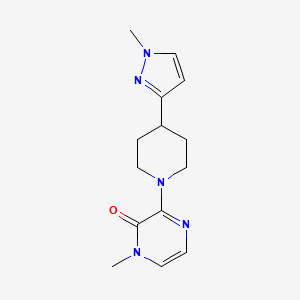molecular formula C14H19N5O B2711479 1-methyl-3-(4-(1-methyl-1H-pyrazol-3-yl)piperidin-1-yl)pyrazin-2(1H)-one CAS No. 2034513-36-3