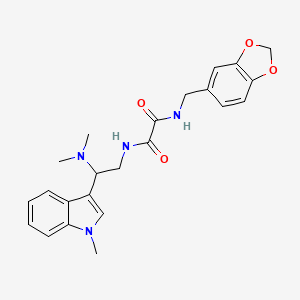 N1-(benzo[d][1,3]dioxol-5-ylmethyl)-N2-(2-(dimethylamino)-2-(1-methyl-1H-indol-3-yl)ethyl)oxalamide