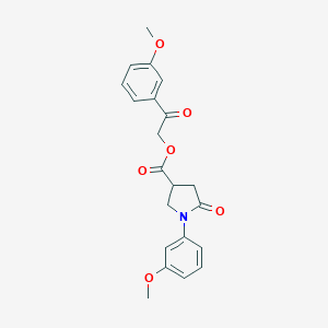 molecular formula C21H21NO6 B271149 2-(3-Methoxyphenyl)-2-oxoethyl 1-(3-methoxyphenyl)-5-oxo-3-pyrrolidinecarboxylate 