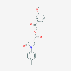 2-(3-Methoxyphenyl)-2-oxoethyl 1-(4-methylphenyl)-5-oxo-3-pyrrolidinecarboxylate