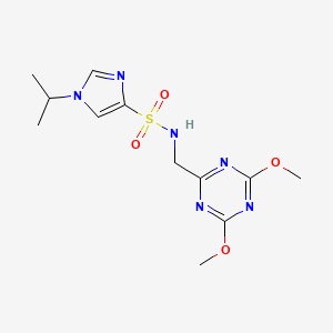 N-((4,6-dimethoxy-1,3,5-triazin-2-yl)methyl)-1-isopropyl-1H-imidazole-4-sulfonamide