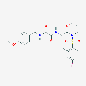 N1-((3-((4-fluoro-2-methylphenyl)sulfonyl)-1,3-oxazinan-2-yl)methyl)-N2-(4-methoxybenzyl)oxalamide