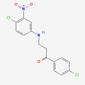 molecular formula C15H12Cl2N2O3 B2711502 3-(4-Chloro-3-nitroanilino)-1-(4-chlorophenyl)-1-propanone CAS No. 882748-60-9