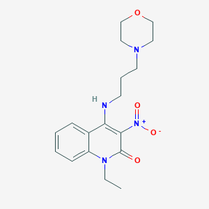 molecular formula C18H24N4O4 B2711507 1-ethyl-4-((3-morpholinopropyl)amino)-3-nitroquinolin-2(1H)-one CAS No. 433324-31-3