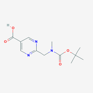 2-[[Methyl-[(2-methylpropan-2-yl)oxycarbonyl]amino]methyl]pyrimidine-5-carboxylic acid