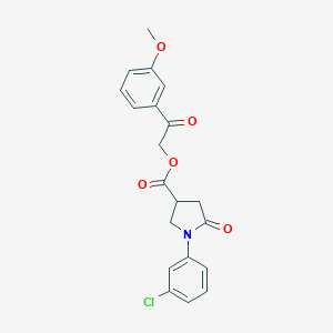 molecular formula C20H18ClNO5 B271151 2-(3-Methoxyphenyl)-2-oxoethyl 1-(3-chlorophenyl)-5-oxo-3-pyrrolidinecarboxylate 