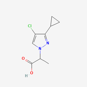 molecular formula C9H11ClN2O2 B2711517 2-(4-chloro-3-cyclopropyl-1H-pyrazol-1-yl)propanoic acid CAS No. 1006490-23-8