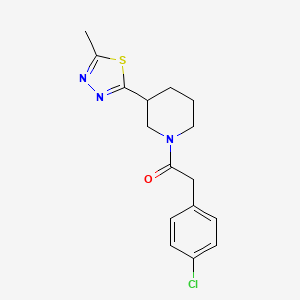 molecular formula C16H18ClN3OS B2711518 2-(4-Chlorophenyl)-1-(3-(5-methyl-1,3,4-thiadiazol-2-yl)piperidin-1-yl)ethanone CAS No. 1105228-77-0